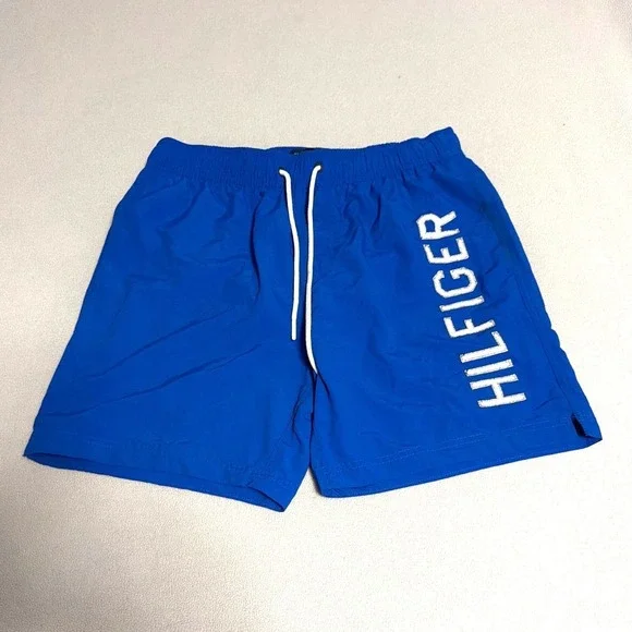 Tommy Hilfiger Blue Swim Trunks Mesh Lined Drawstring Waist Mens M