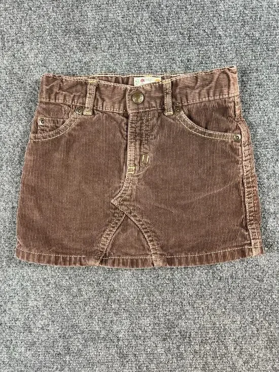 Old Navy Girls Corduroy Skirt Size 5Y Brown Casual Fall Winter Vintage Look