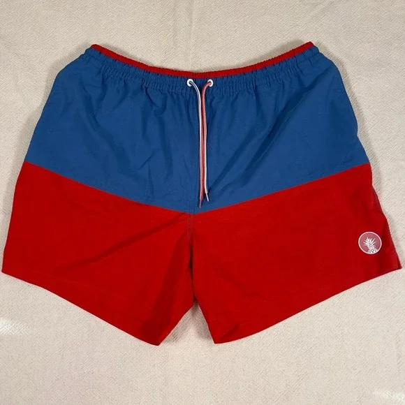 Chubbies Men's‎ Swim Trunks Shorts Red Blue Pineapple Logo Size XX Large