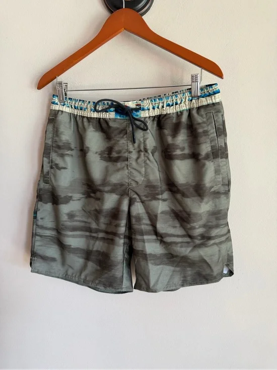 Stance Men's Camouflage Swim‎ Trunks in Olive and Dark Green