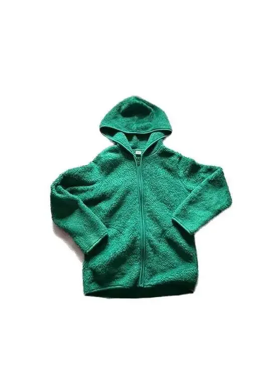 Old Navy Kids Green Sherpa Fleece Full-Zip Hooded Jacket
