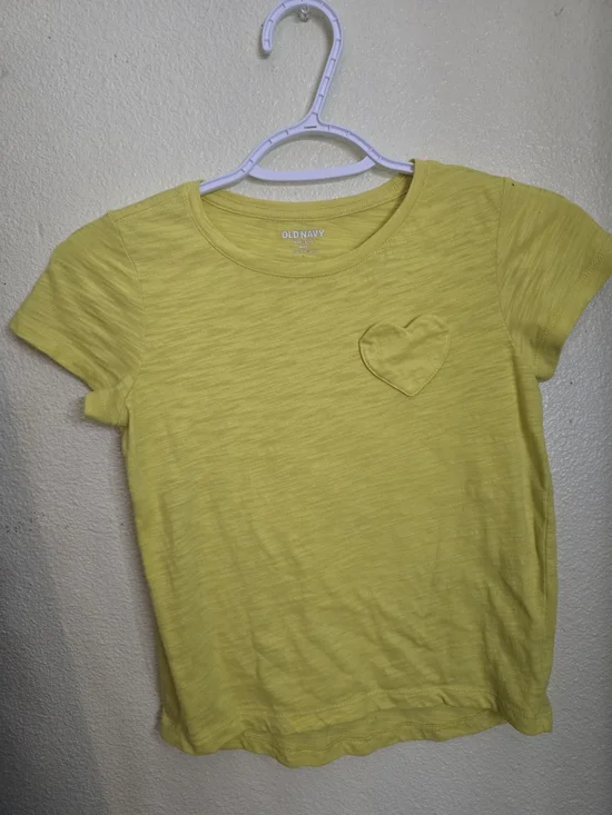 Old Navy Yellow Short Sleeve Tee with Heart Patch