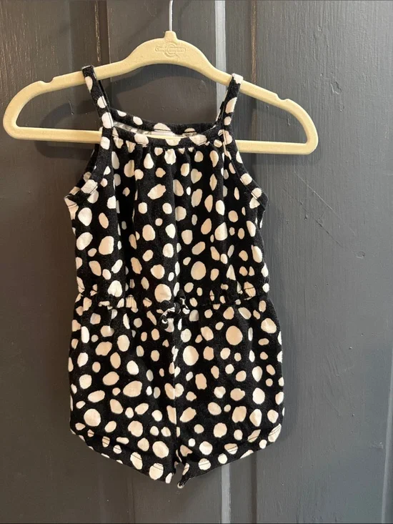 Old Navy Black and White Polka Dot Girls' One-Piece Bodysuit