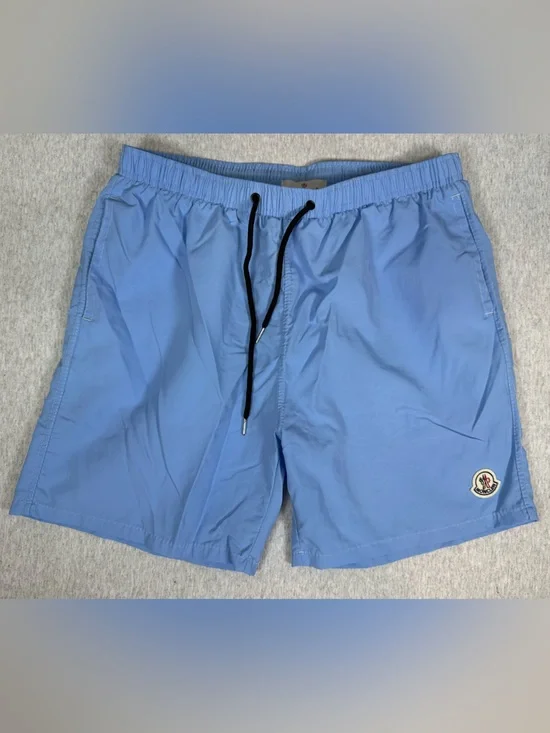 Moncler Logo Appliqué Shell Swim Shorts Light Blue - Men’s Medium