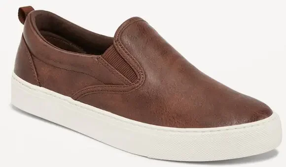 Old Navy Boys Slip-On Sneakers Loafers Size 6Y Brown