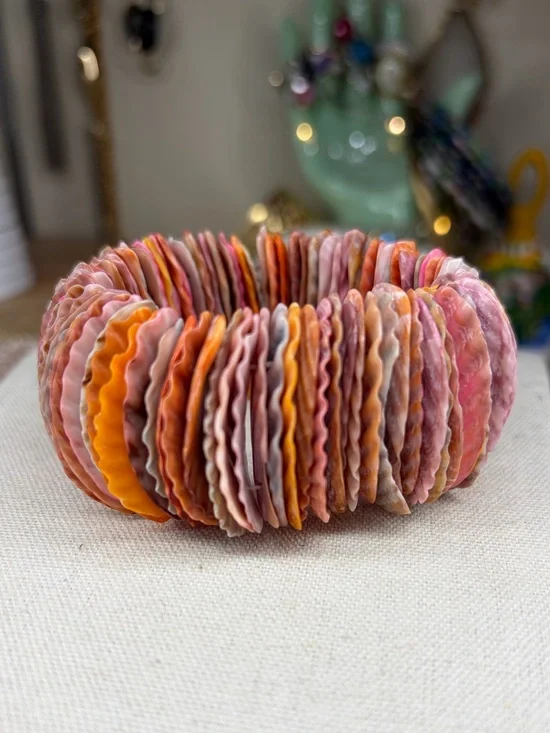 Multicolor Shell Bracelet Colorful Beach Resort Chunky Jewelry