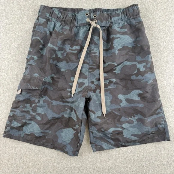 Stillwater Supply Co Swim Trunks Mens M Blue Camo Board Shorts Mesh Lined Cargo