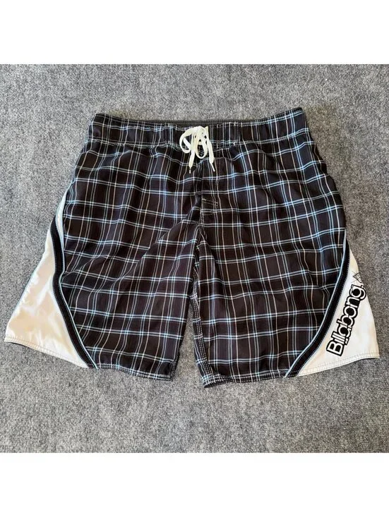 Billabong Grail Baby Blue Pinstripe Surf Board Shorts Mens 2XL Vtg y2k 90s Rare