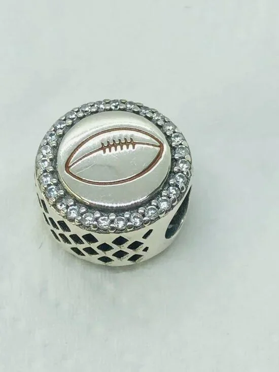 ✨ ✨Pandora Rugby Football Bead exclusive Charm S925 Silver Travel Jewelry