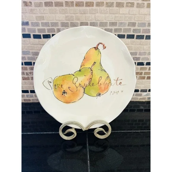 Crate & Barrel Pears Plate‎ Verona Fruit Plate 9