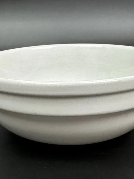 Set of 2 Crate & Barrel Cafeware II White Porcelain Soup Cereal Bowls 6.75