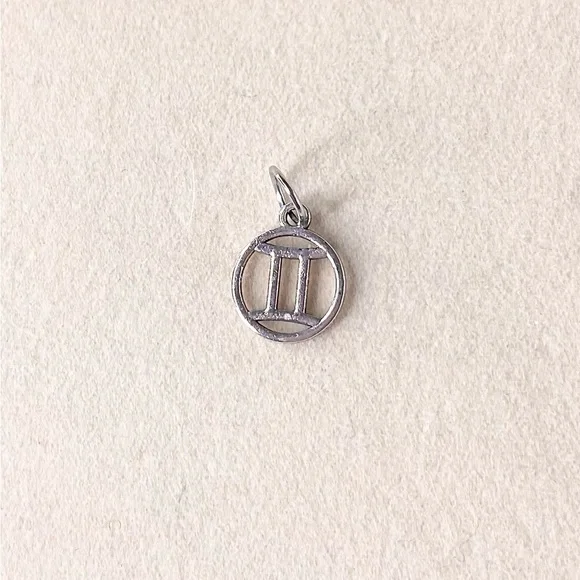 Silver Gemini Zodiac Charm