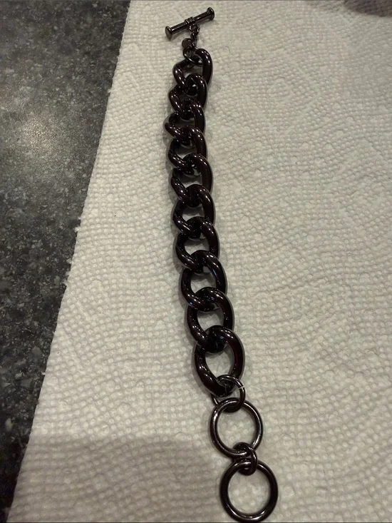 Chunky Gun Metal Chain Bracelet