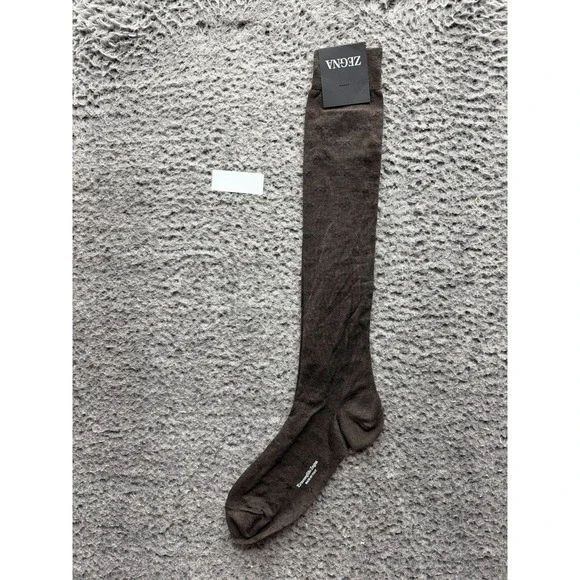 NWT Ermenegildo Zegna Iconic Triple X Knee Socks Oasi Barck Microf One Size