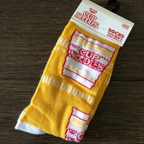 Cup of Noodles food novelty men’s crew socks