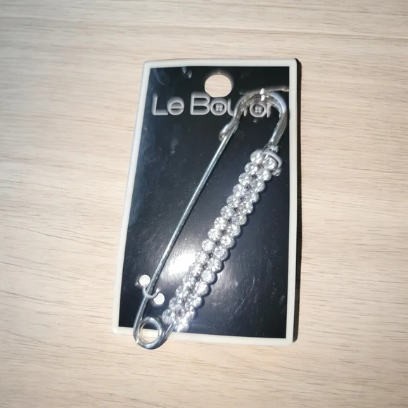 Rhinestone Studded Pin Brooch