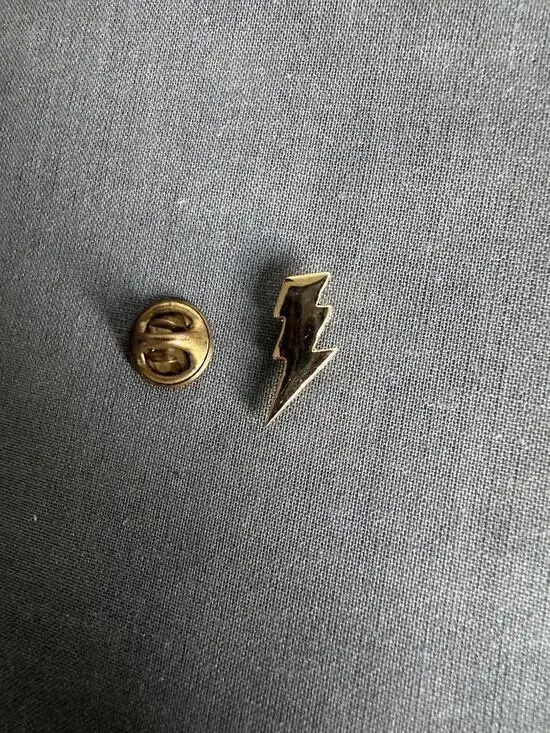 Vintage Gold Tone Pin Lightening Bolt Shape Small