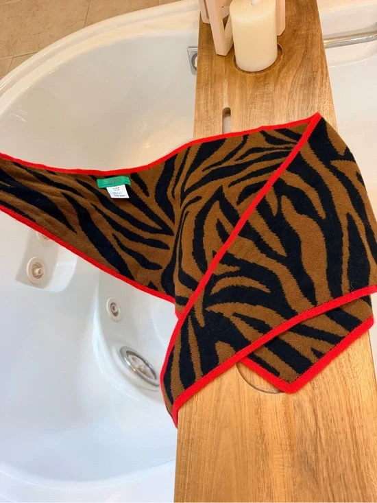 Clare V Triangle Scarf - Brown & Black Zebra $145
