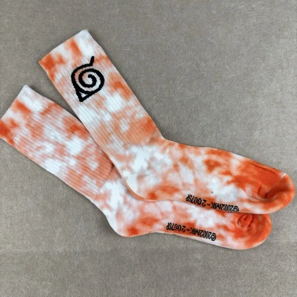 Naruto Shippuden Leaf Village Tie Dye Crew Socks Anime Ripple Junction One‎ Size