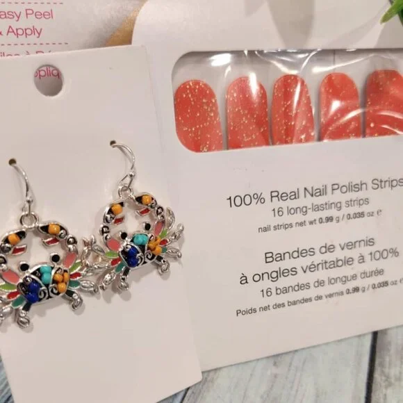 Color Street Orange Crab Press On Nail Bundle