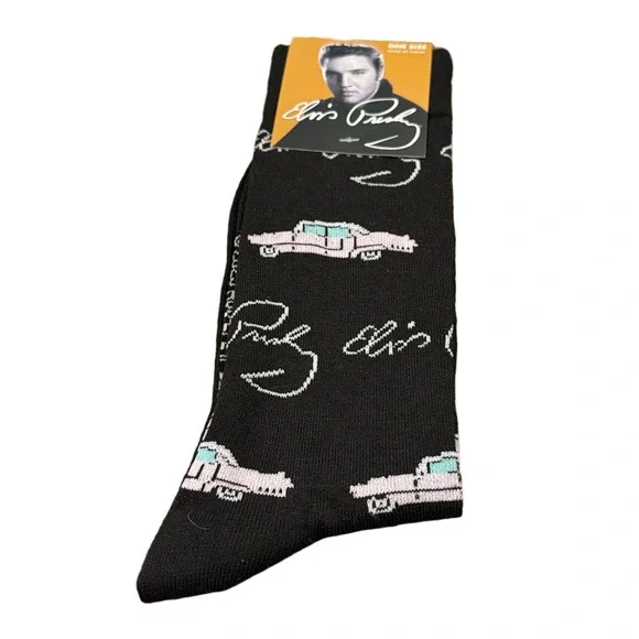 Elvis Presley Pink Cadillac Official Merchandise Men’s Socks NWT