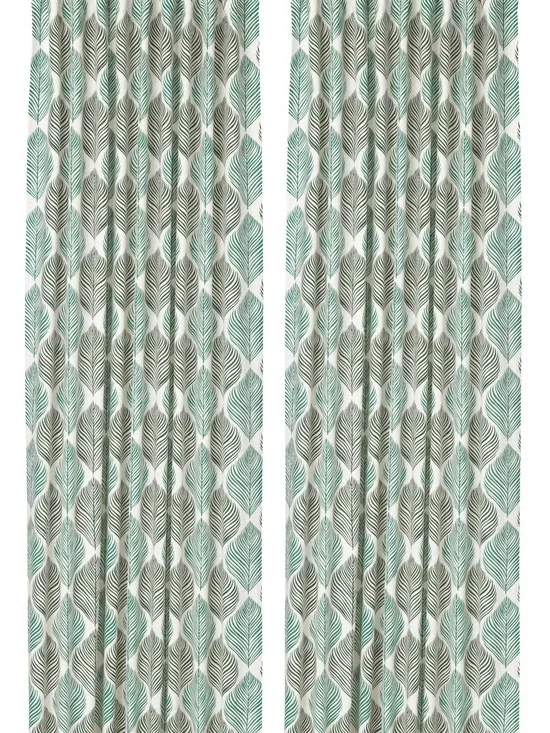 IKEA FJÄDERKLINT  Leaf Curtain Panels Set of two 57”x93”