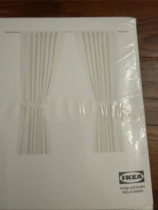 IKEA RITVA Curtains NEW 2 Panels (1 pair) 100%Cotton w/ Tie-Back 57