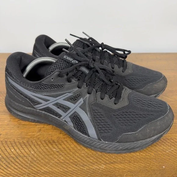 Asics Running‎ Shoes Mens 12 Black Gel-Contend 7 Athletic Mesh Sneakers Gym