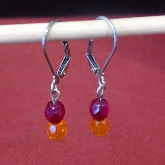 VT Hokiest color beaded earrings pierced