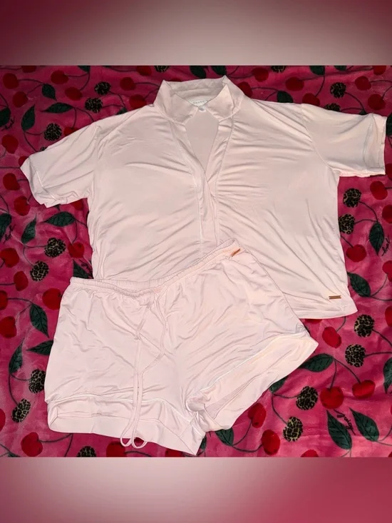 Danskin Women’s 2-Piece Light Pink Pajama Set Size XL Preowned
