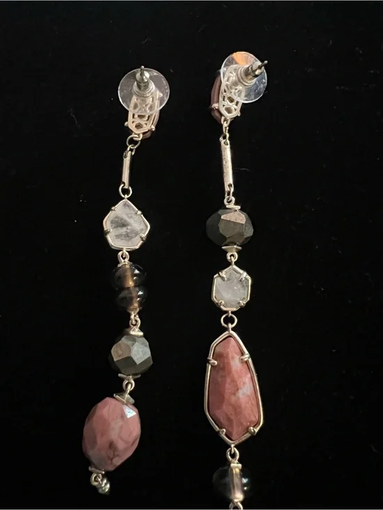 Kendra Scott Gold-Tone Pink Gemstone Drop Earrings