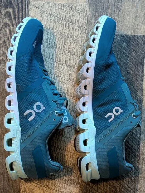 On Cloudflow Running Shoes Sea Petrol Blue Green