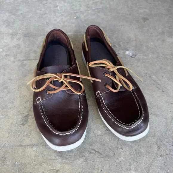 Sperry Top-Sider Authentic Original Brown Leather Boat Shoes YB27283‎ Mens 5M
