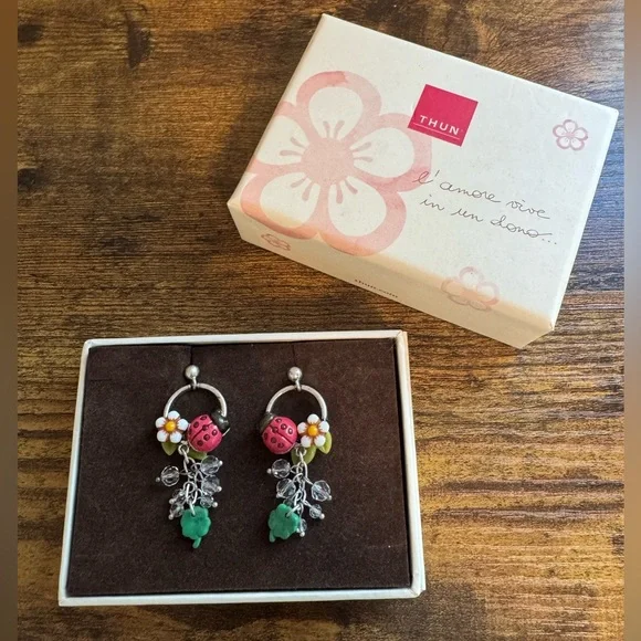 NWT Thun Ladybug Enamel Dangle Earrings‎