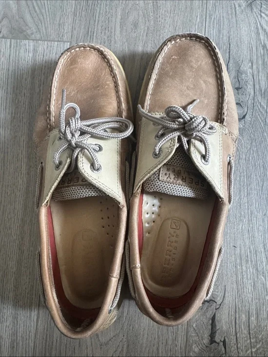 Sperry Men's Two-Tone Tan and Cream Boat Shoes