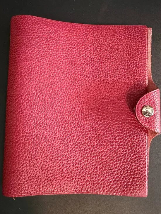 Hermès Paris Red Leather Notebook Cover w/ Hermès Notepad | Made in France | EUC