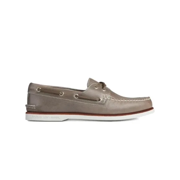 Sperry Top-Sider Mens 7.5‎ Grey Leather Authentic Original Boat Shoes STS18833