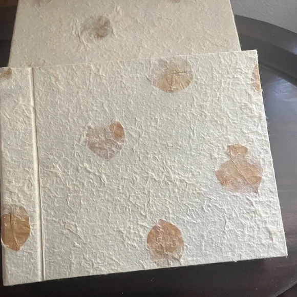 Handmade Scrapbook Memory Album in Matching Box. Textured Paper Photo Album,