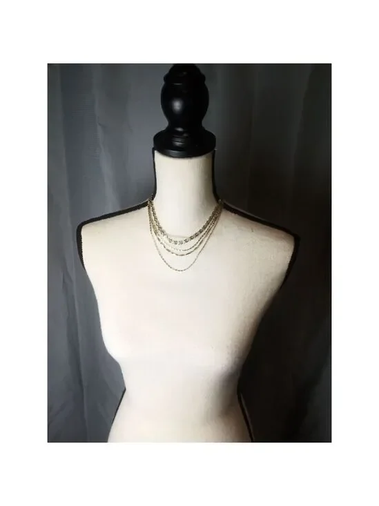 Necklace Gold Colored, 4 Chain