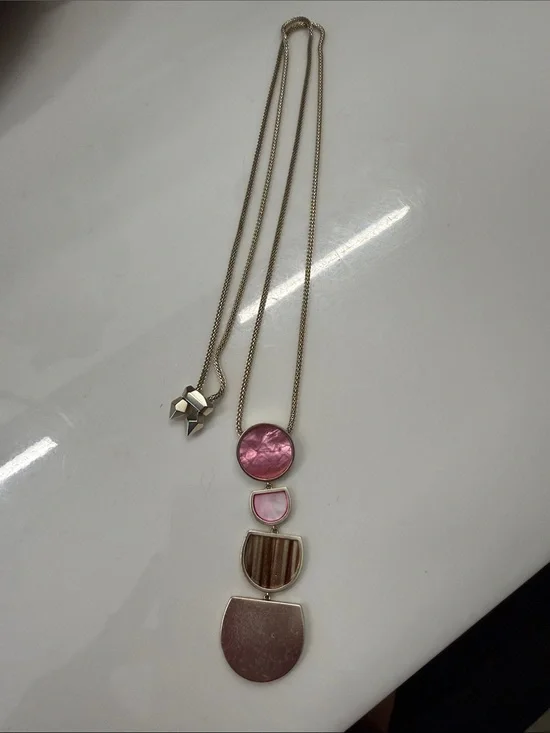 Kendra Scott Gold-Tone Necklace with Pink and Brown Accents