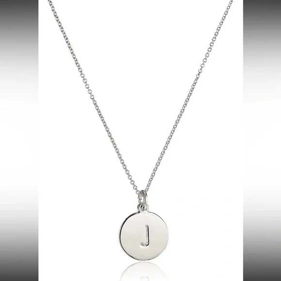 Kate Spade New York Initial Pendant Necklace J Silver