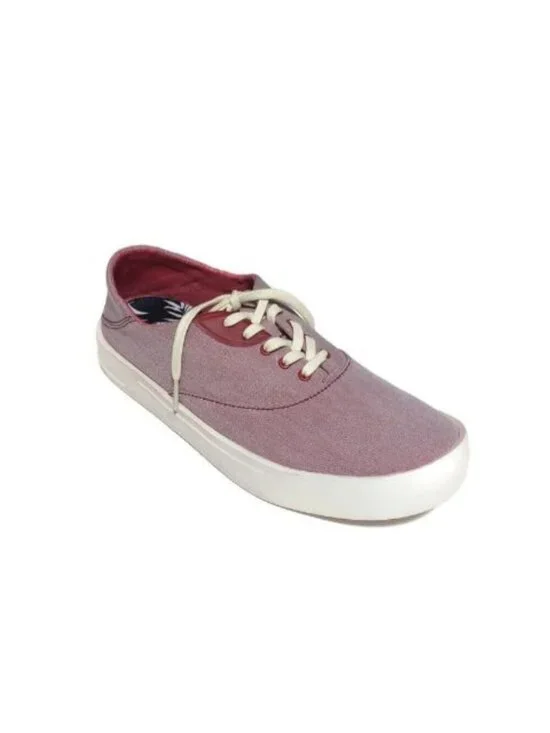 Olukai Tradewind Mens 9.5 Canvas Lace Up Boat Beach Sneakers Drop-In Heel Lava