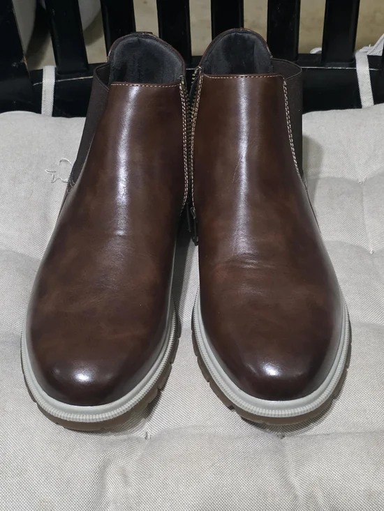 Mens Florsheim Brown Leather Zip Chelsea Boots Used Size 5.5