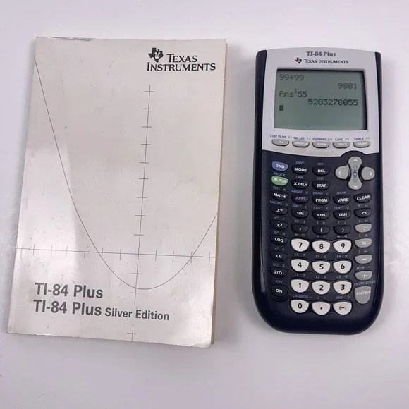 Texas Instruments TI-84 Plus Graphing Calculator w/Manual Tested Powers On Read!