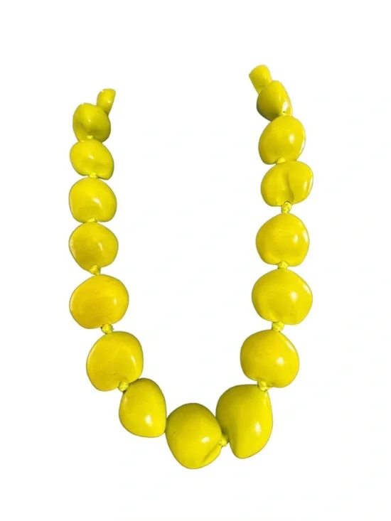 Neon Yellow Kukui Nut Hawaiian Lei