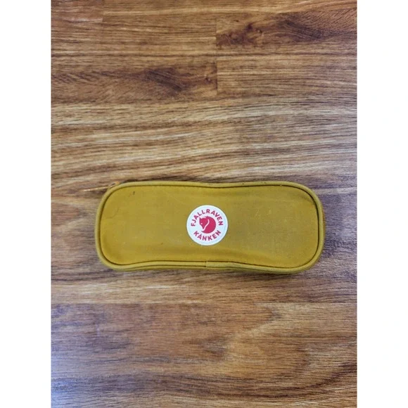 Fjallraven Kanken Gold Yellow Pen Case Pencil Pouch Zipper Canvas Poly Blend