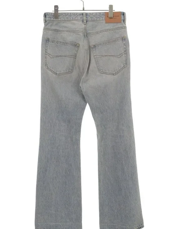 Balenciaga Boots Cut Wash Denim Pants