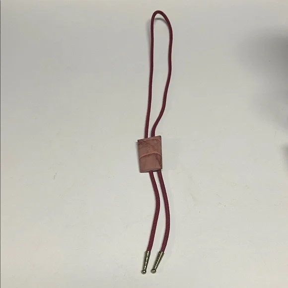 Burgundy Bolo Necklace with Gold Accents
