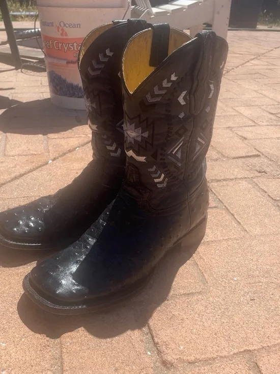 Ostrich leather boot made in mx