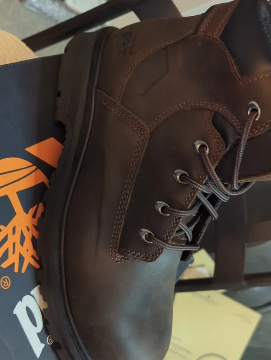 Timberland Men's Dark Brown Lace-Up Leather Work Boots